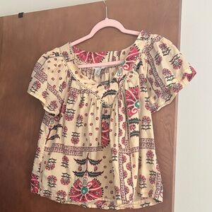 Haute Hippie Cream and pink Floral Blouse